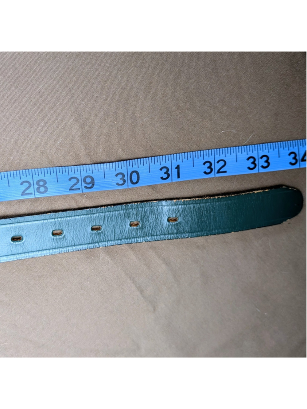 Vintage Girl Scouts Green Leather Uniform Belt Size 30 Top Grain Bridle Cowhide - Picture 9 of 9